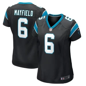 Marvelous Sturdy Exquisite High Quality Baker Mayfield Carolina Panthers Nike Women's Home Player Game Jersey - Black to Show Your Support