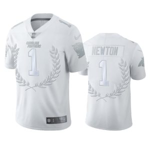 Fabulous Gorgeous Carolina Panthers #1 Cam Newton Men''s Platinum NFL MVP Limited Edition Jersey for a Memorable Fan Moment