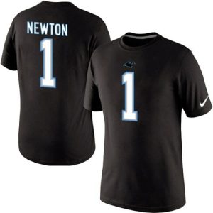Unique Exclusive Carolina Panthers #1 Cam Newton Pride Name & Number NFL T-Shirt Black to Show Your Support