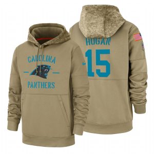Cozy Smart Carolina Panthers #15 Chris Hogan Tan 2019 Salute To Service Name & Number Sideline Therma Pullover Hoodie for a Memorable Fan Moment