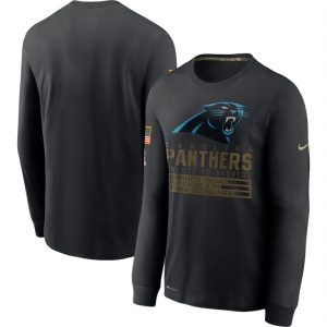 Stylish Sturdy Carolina Panthers 2020 Salute to Service Sideline Performance Long Sleeve T-Shirt Black for a Memorable Fan Moment