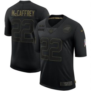 Vibrant Premium Carolina Panthers #22 Christian McCaffrey 2020 Salute To Service Limited Jersey Black for an Unforgettable Season