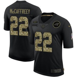 Eye   catching Superb Smart Exclusive Carolina Panthers #22 Christian McCaffrey Men's 2020 Salute To Service Camo Limited NFL Jersey Black to Boost Team Spirit