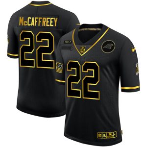 Fantastic Smart Sturdy Carolina Panthers #22 Christian McCaffrey Men's 2020 Salute To Service Golden Limited NFL Jersey Black to Show Your Support