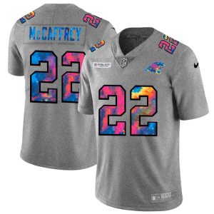 Sleek Gorgeous Carolina Panthers #22 Christian McCaffrey Men's Multi-Color 2020 NFL Crucial Catch NFL Jersey Greyheather for an Unforgettable Season