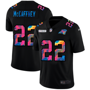 Fantastic High Quality Exquisite Sturdy Carolina Panthers #22 Christian McCaffrey Men's Multi-Color Black 2020 NFL Crucial Catch Vapor Untouchable Limited Jersey to Show Your Support