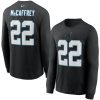 Classic Unique Stylish Chic Carolina Panthers #22 Christian McCaffrey Player Name & Number Long Sleeve T-Shirt Black for Game Day