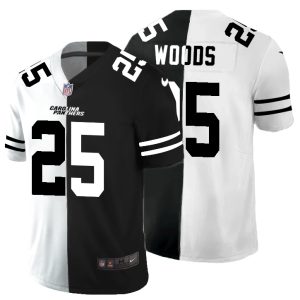 Sleek Exclusive Stylish Carolina Panthers #25 Xavier Woods Men's Black V White Peace Split Vapor Untouchable Limited NFL Jersey for a Memorable Fan Moment
