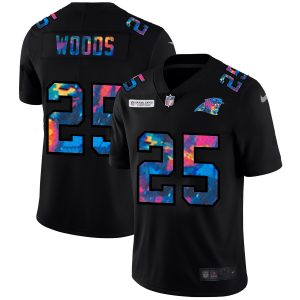 Fabulous Luxurious Elegant Carolina Panthers #25 Xavier Woods Men's Multi-Color Black 2020 NFL Crucial Catch Vapor Untouchable Limited Jersey to Show Your Support