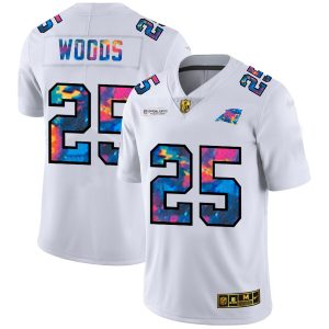 Chic Smart Distinctive Premium Carolina Panthers #25 Xavier Woods Men's White Multi-Color 2020 NFL Crucial Catch Limited NFL Jersey to Show Your Support
