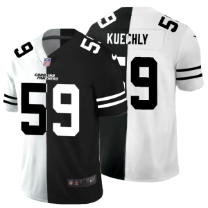 Outstanding Stylish High Quality Carolina Panthers #59 Luke Kuechly Men's Black V White Peace Split Vapor Untouchable Limited NFL Jersey to Boost Team Spirit