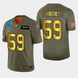 Alluring Handsome Cool High Quality Carolina Panthers #59 Luke Kuechly Men's Olive Gold 2019 Salute to Service Limited NFL 100 Jersey for a Stylish Sporting Appearance