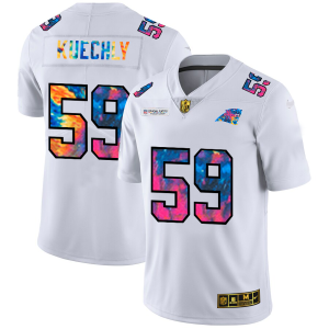 Sturdy Marvelous Carolina Panthers #59 Luke Kuechly Men's White Multi-Color 2020 NFL Crucial Catch Limited NFL Jersey to Show Your Support