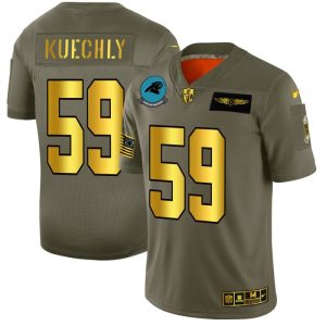 Distinctive Marvelous Carolina Panthers #59 Luke Kuechly NFL Men's Olive Gold 2019 Salute to Service Limited Jersey to Boost Team Spirit