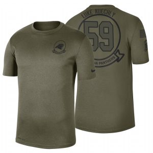 Superb Luxurious Sleek Carolina Panthers #59 Luke Kuechly Olive 2019 Salute To Service Sideline NFL T-Shirt for Game Day