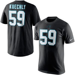Eye   catching Classic Outstanding Carolina Panthers #59 Luke Kuechly Player Pride Name & Number T-Shirt Black to Show Your Support