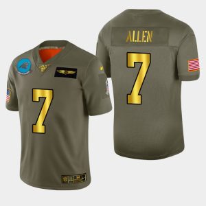 Graceful Cool Sturdy Authentic Carolina Panthers #7 Kyle Allen Men's Olive Gold 2019 Salute to Service Limited NFL 100 Jersey to Stand Out in the Crowd