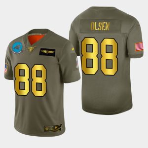 Impressive Alluring Eye   catching Carolina Panthers #88 Greg Olsen Men's Olive Gold 2019 Salute to Service Limited NFL 100 Jersey for an Unforgettable Season