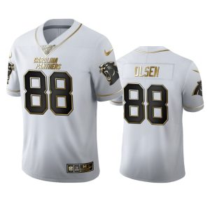 Luxurious Alluring Fantastic Marvelous Carolina Panthers #88 Greg Olsen Men's White Golden Edition Vapor Limited NFL 100 Jersey for an Unforgettable Season
