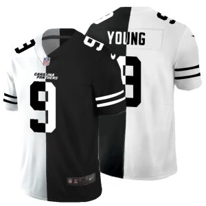 Premium Fashionable Graceful Distinctive Carolina Panthers #9 Bryce Young Men's Black V White Peace Split Vapor Untouchable Limited NFL Jersey to Stand Out in the Crowd