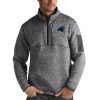 Cozy Exquisite Carolina Panthers Antigua Fortune Quarter-Zip Pullover Jacket Charcoal for a Stylish Sporting Appearance
