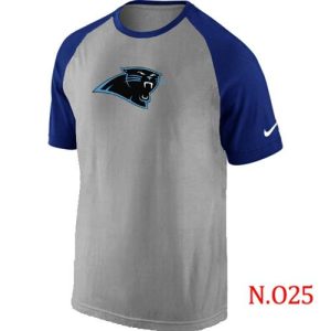 Fabulous Sleek Attractive Carolina Panthers Ash Tri Big Play Raglan NFL T-Shirt Grey/Blue for a Memorable Fan Moment