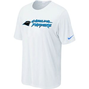 Classic Authentic Stunning Eye   catching Carolina Panthers Authentic Logo NFL T-Shirt White to Show Your Support
