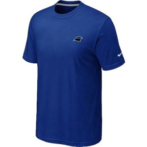 Exclusive Fantastic Trendy Premium Carolina Panthers Chest Embroidered Logo T-Shirt Blue for Game Day