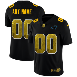 Attractive Sleek Graceful Comfortable Carolina Panthers Custom Men's Black Golden Sequin Vapor Limited NFL Jersey for the Ultimate Fan Experience