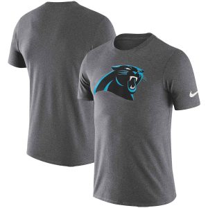 Classic Premium Alluring Vibrant Carolina Panthers Essential Logo Dri-FIT Cotton T-Shirt Heather Charcoal to Boost Team Spirit