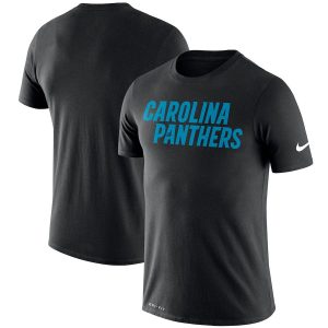 Gorgeous Modern Carolina Panthers Fan Gear Essential Wordmark Performance T-Shirt Black for Game Day
