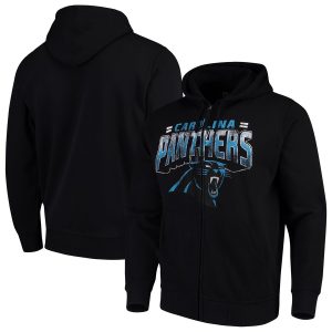 Fashionable Smart Gorgeous Attractive Carolina Panthers G-III Sports by Carl Banks Perfect Season Full-Zip Hoodie Black to Stand Out in the Crowd