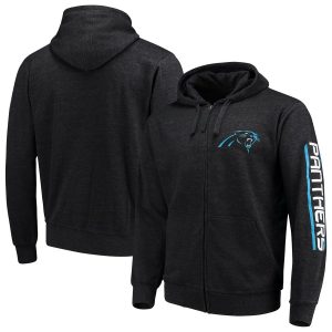 Gorgeous Luxurious Fantastic Premium Carolina Panthers G-III Sports by Carl Banks Post Route Full-Zip Hoodie Charcoal for True Fans