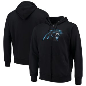 Gorgeous Comfortable Handsome Fashionable Carolina Panthers G-III Sports by Carl Banks Primary Logo Full-Zip Hoodie Black to Elevate Your Game Day Look