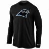 Fabulous Marvelous Impressive Carolina Panthers Logo Long Sleeve T-Shirt Black for an Unforgettable Season