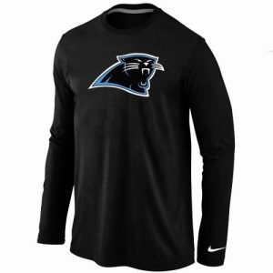 Fabulous Marvelous Impressive Carolina Panthers Logo Long Sleeve T-Shirt Black for an Unforgettable Season