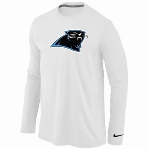 Impressive Unique Outstanding Classic Carolina Panthers Logo Long Sleeve T-Shirt White to Show Your Support
