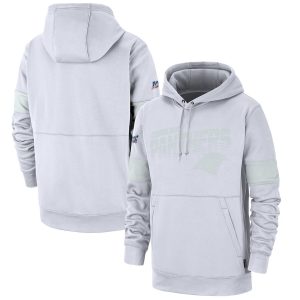 Premium Comfortable Carolina Panthers NFL 100 2019 Sideline Platinum Therma Pullover Hoodie White for True Fans