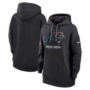 Trendy Attractive Carolina Panthers Nike Women's 2024 NFL Crucial Catch Club Pullover Hoodie - Black to Elevate Your Game Day Look