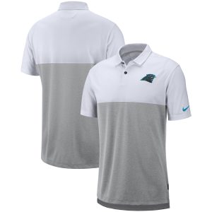 Gorgeous Vibrant Carolina Panthers Sideline Early Season Performance Polo White Gray for the Ultimate Fan Experience