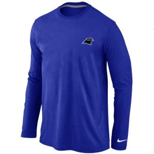 Outstanding High Quality Gorgeous Alluring Carolina Panthers Sideline Legend Authentic Logo Long Sleeve T-Shirt Blue for True Fans