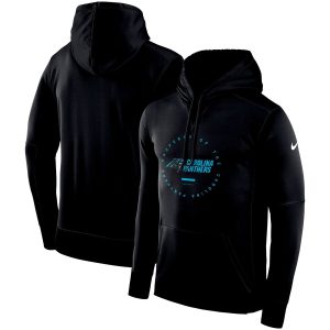 Distinctive Classic Premium Cool Carolina Panthers Sideline Property Of Wordmark Logo Performance Pullover Hoodie Black for Game Day