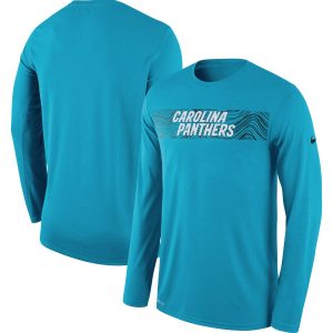 Exclusive Graceful Fashionable Premium Carolina Panthers Sideline Seismic Legend Long Sleeve T-Shirt Blue to Show Your Support