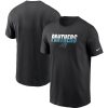 High Quality Smart Carolina Panthers Split T-Shirt Black to Show Your Support