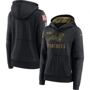 Stylish Luxurious Comfortable Attractive Carolina Panthers Women's 2020 Salute to Service Performance Pullover Hoodie Black for a Memorable Fan Moment