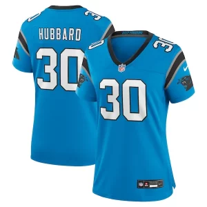 Graceful Stunning Handsome Authentic Chuba Hubbard Carolina Panthers Nike Women's Alternate Game Jersey - Blue to Stand Out in the Crowd