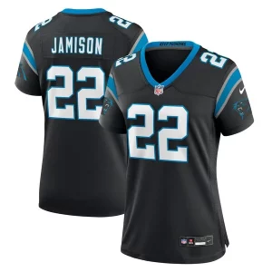 Fashionable Sleek Premium Sturdy D'Shawn Jamison Carolina Panthers Nike Women's Team Game Jersey - Black to Stand Out in the Crowd