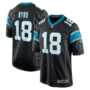 Vibrant Trendy Alluring Sleek Damiere Byrd Carolina Panthers Nike Game Player Jersey - Black for a Stylish Sporting Appearance