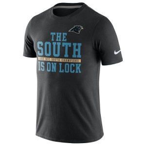 Authentic Dashing Marvelous Men's Carolina Panthers Black 2015 NFC South Division Champions T-Shirt to Stand Out in the Crowd