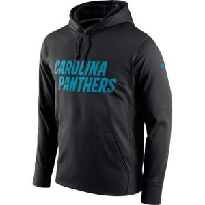 Exclusive Premium Men's Carolina Panthers Black Circuit Wordmark Essential Performance Pullover Hoodie for Game Day